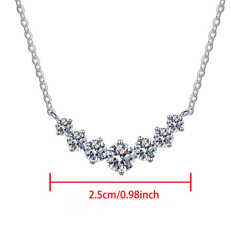 Collana in Argento Sterling 925 con diamanti Moissanite al 100% da 1,7 ct per donne con Certificato GRA - Bridetobe.it