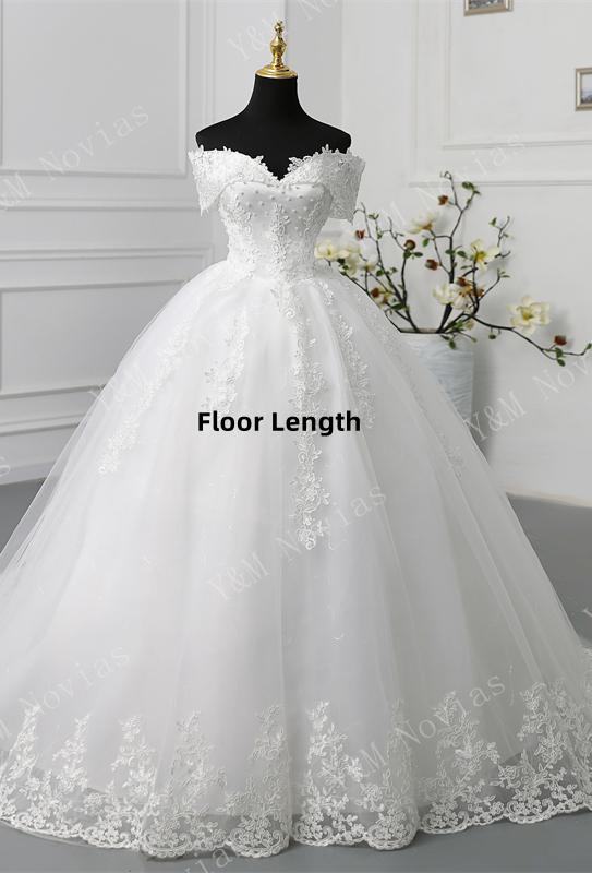 Abito da sposa in pizzo tulle a spalle scoperte con scollo a V - Bridetobe.it