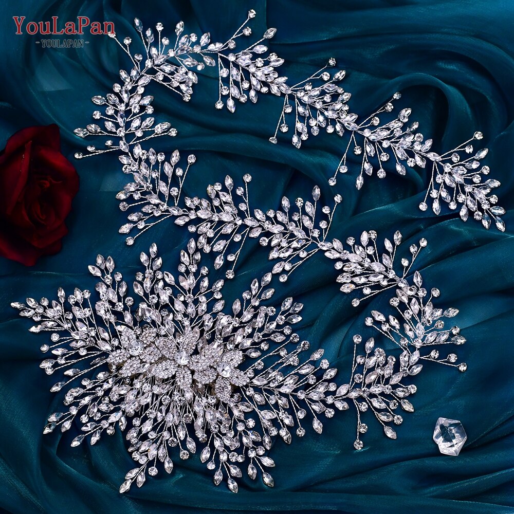 Fascia da Sposa con Strass Fatti a Mano a Forma di Fiore con Cristalli, Accessorio per Capelli da Sposa - Bridetobe.it