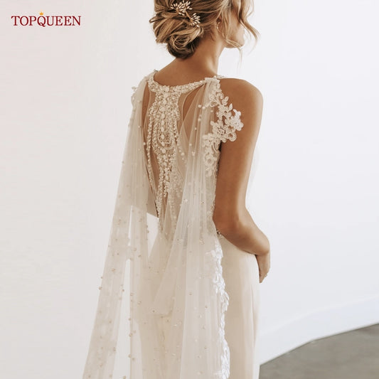 Velo da sposa in pizzo lussuoso TOPQUEEN - Bridetobe.it