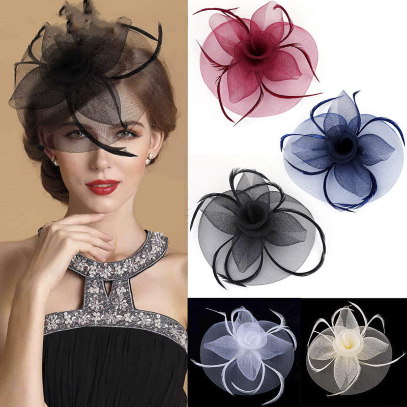 Accessori per capelli da sposa vintage fatti a mano con fiori in rete - Bridetobe.it